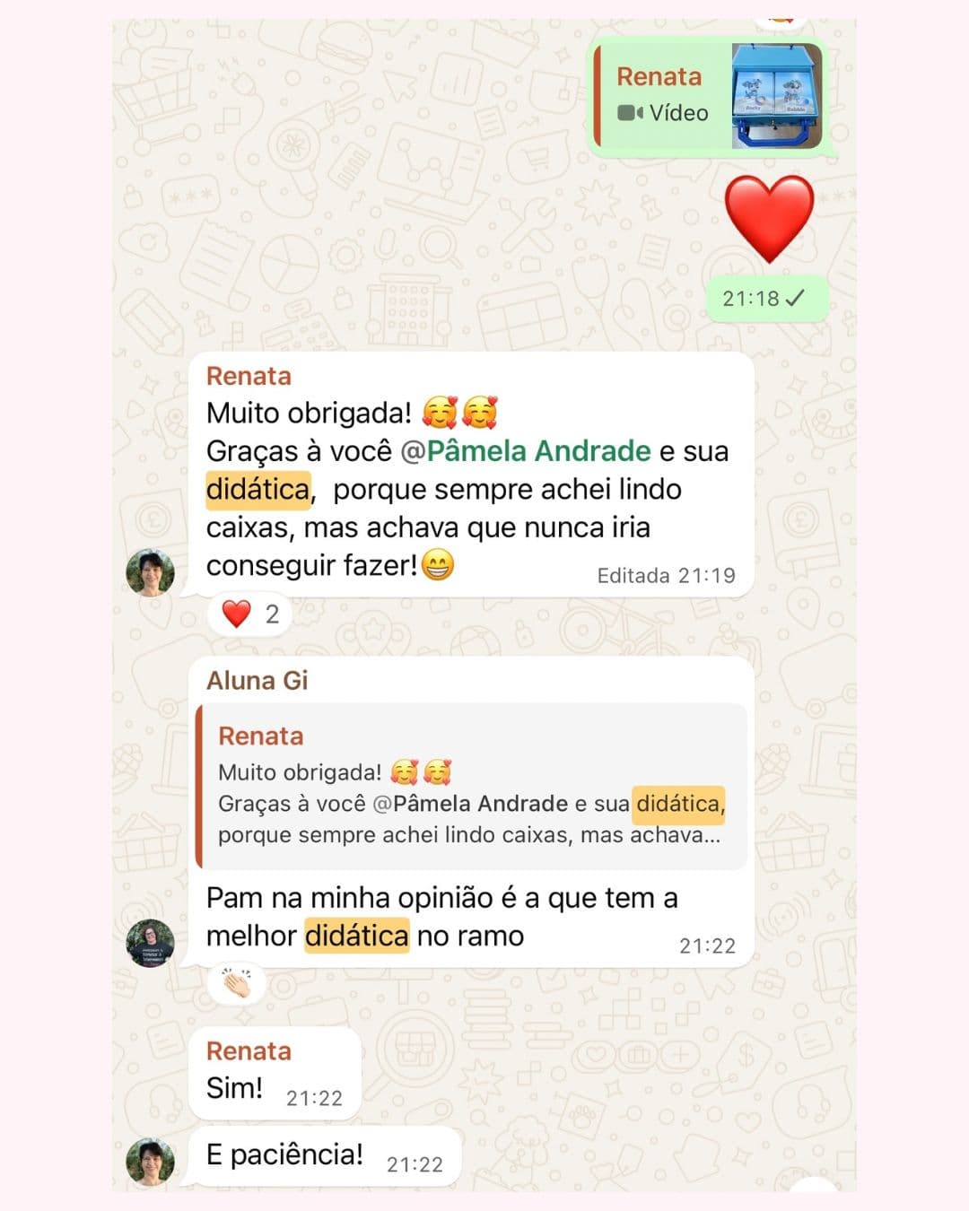Depoimento de aluna 6