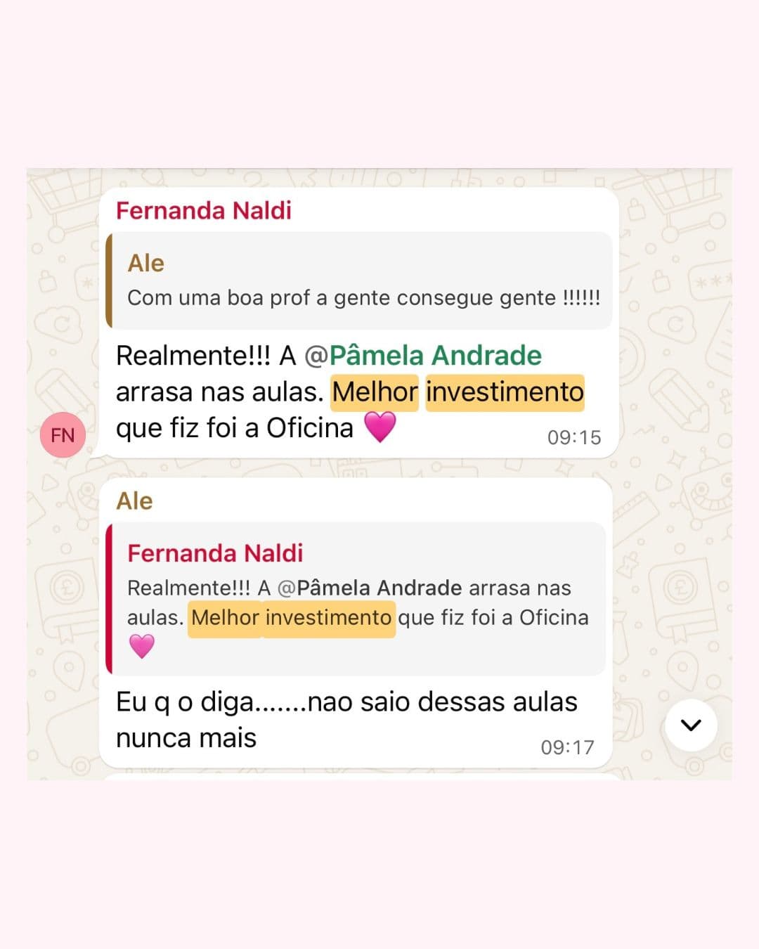 Depoimento de aluna 4
